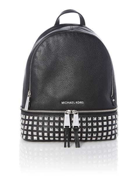 michael kors black backpack with studs|Michael Kors men's backpack.